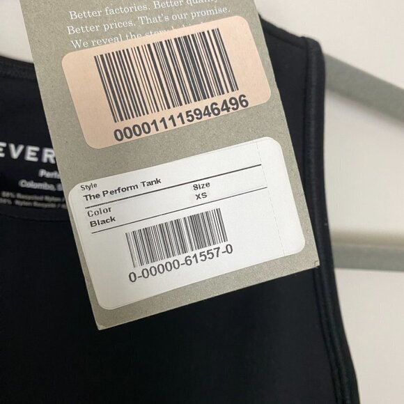 Everlane The Perform Tank Top Black Womens XS Built in Bra Workout Active - Picture 3 of 6